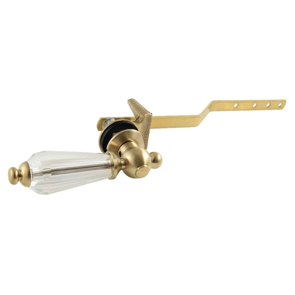 Front Mount Toilet Tank Lever, Brushed Brass